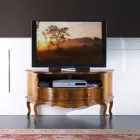 Mueble de TV clásico en madera de nogal con incrustaciones Made in Italy - Leonor viadurini