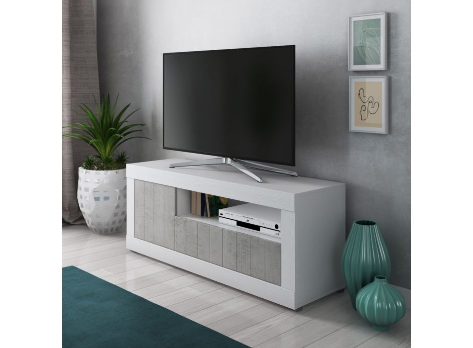 Mueble TV con 1 puerta y 1 cesta de madera - Samario viadurini