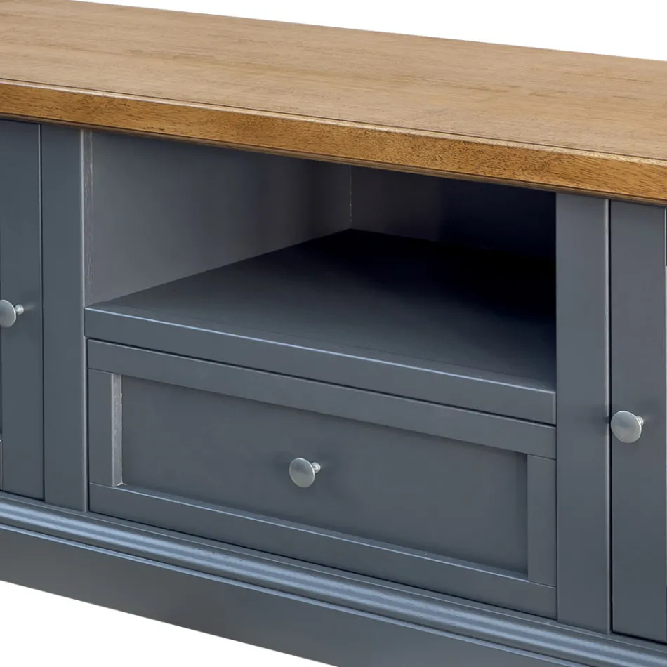 Mueble TV con 2 puertas, 1 cajón y 1 compartimento abierto Made in Italy - Forseti viadurini