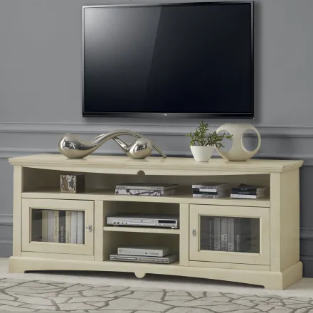 Mueble TV con 2 puertas y 3 compartimentos abiertos Made in Italy - Ymir viadurini