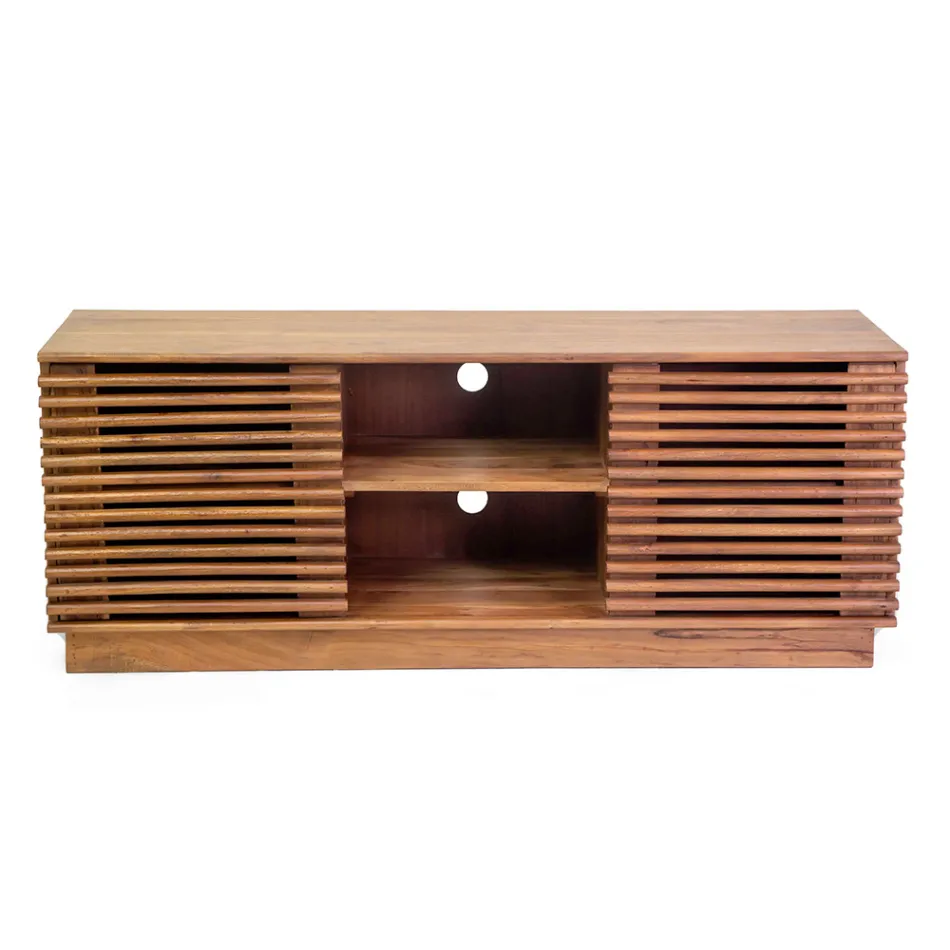 Mueble de TV para salón de madera de acacia - Vortice viadurini