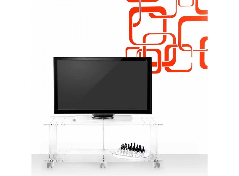 Mueble de televisión de diseño moderno en plexiglás transparente Mago viadurini