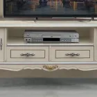 Mueble de TV de lujo en madera blanca y plateada Made in Italy - Cheverny viadurini