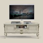 Mueble de TV de lujo en madera blanca y plateada Made in Italy - Cheverny viadurini