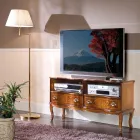 Mueble de TV de madera 2 cajones estilo clásico Made in Italy - Prince viadurini