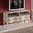 Mueble de TV de madera 2 cajones estilo clásico Made in Italy - Prince viadurini