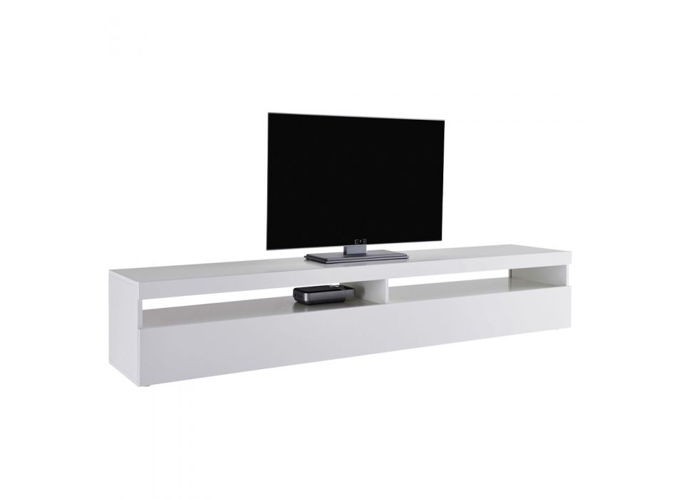 Mueble de TV en madera blanca o pizarra para sala de estar 2 tamaños - Laurent viadurini
