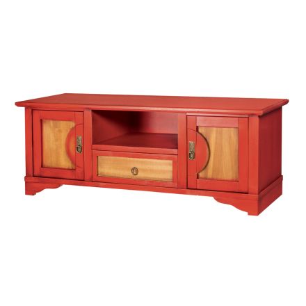 Mueble para TV en madera contrachapada con diferentes acabados Made in Italy - Purusha viadurini