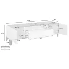 Televisor Móvil en Melamina 2 Habitaciones y 1 Cajón Made in Italy - Florentino viadurini