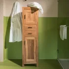Mueble de baño de teca maciza con 2 puertas y 2 cajones - Posillipo viadurini
