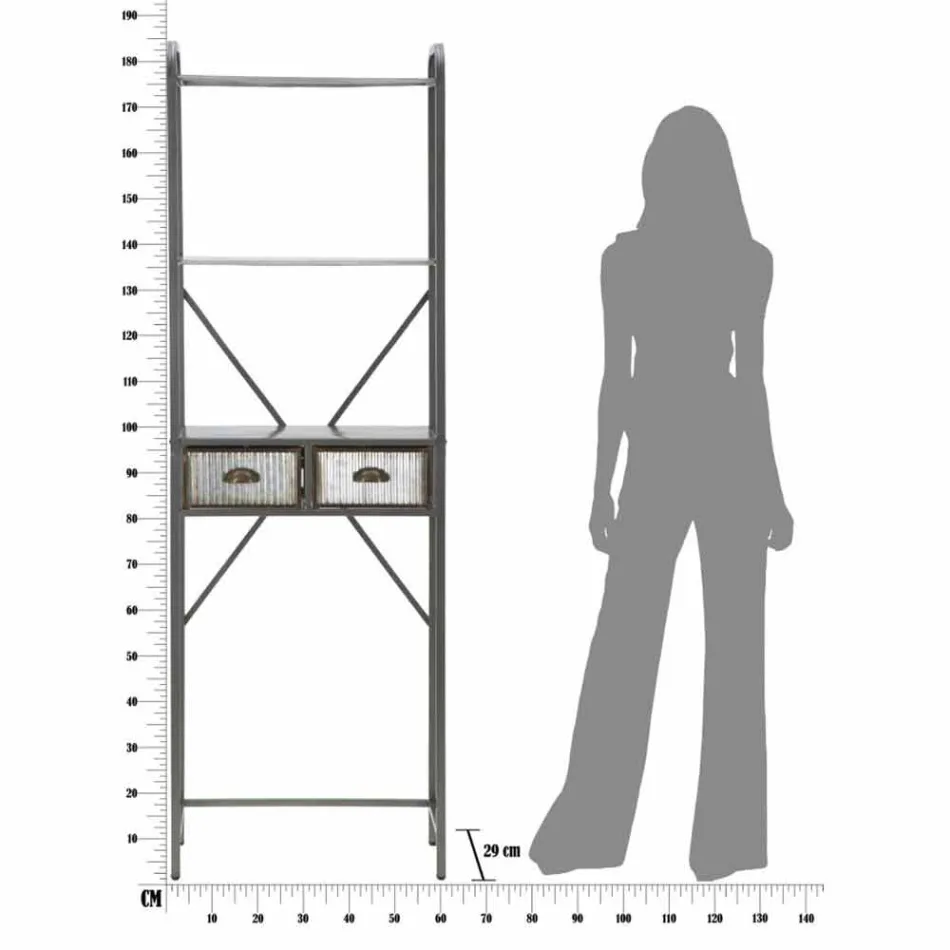 Mueble de baño de hierro industrial de diseño moderno - Pome viadurini