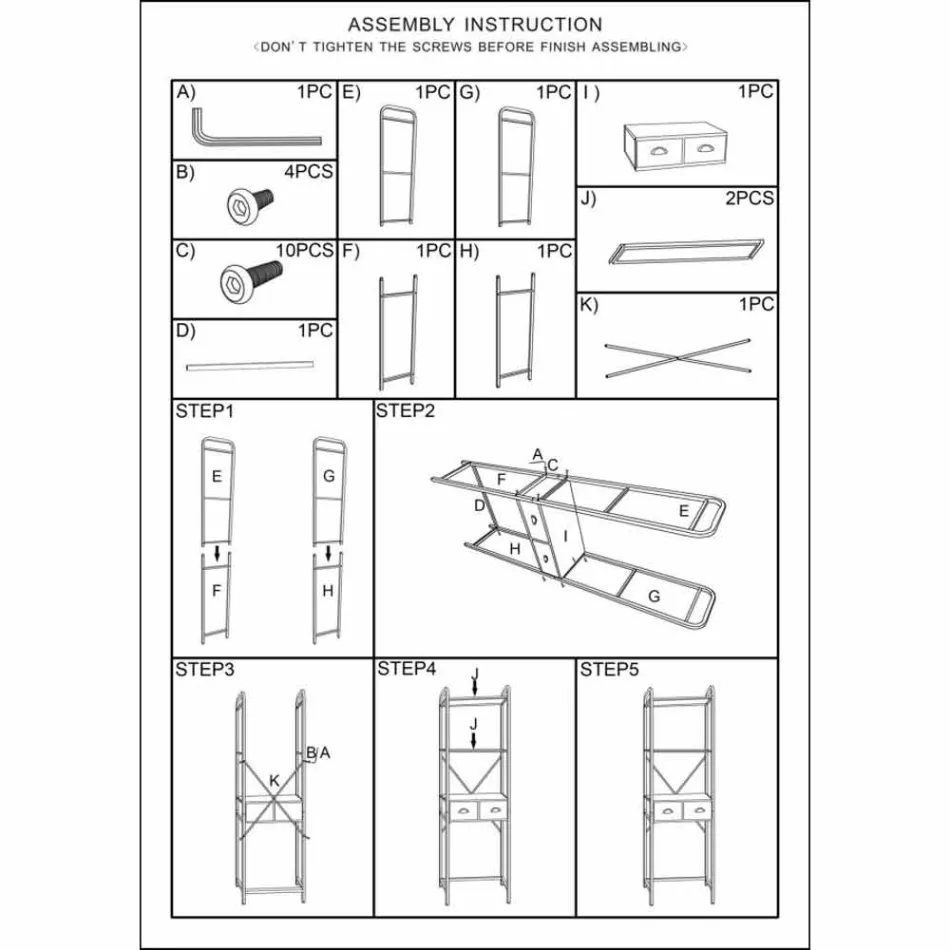 Mueble de baño de hierro industrial de diseño moderno - Pome viadurini