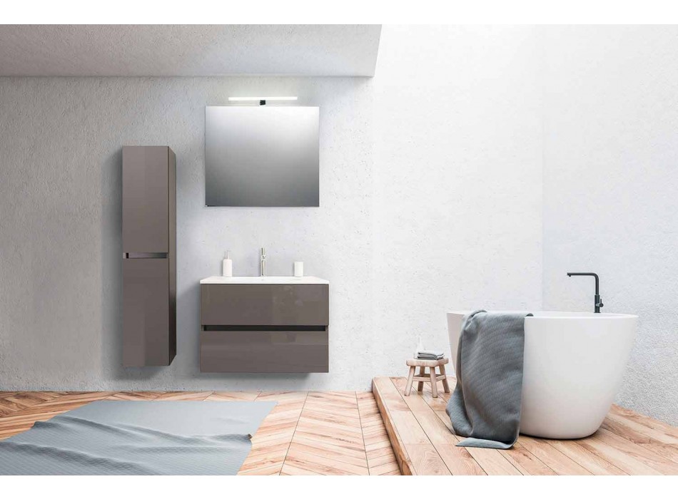 Muebles de baño suspendidos en Mdf lacado Made in Italy - Becky viadurini