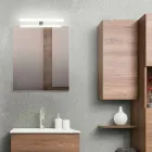 Muebles de baño de diseño suspendido en melamina nogal - Becky viadurini
