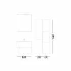 Muebles de baño de diseño suspendido en melamina nogal - Becky viadurini