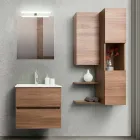 Muebles de baño de diseño suspendido en melamina nogal - Becky viadurini