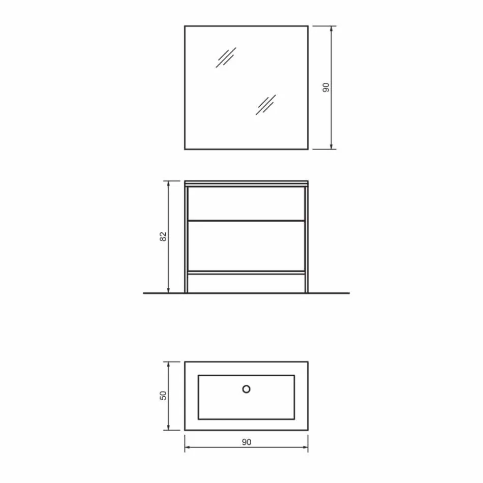 Mueble de baño de suelo en metal cobre y MDF blanco Made in Italy - Cizco viadurini