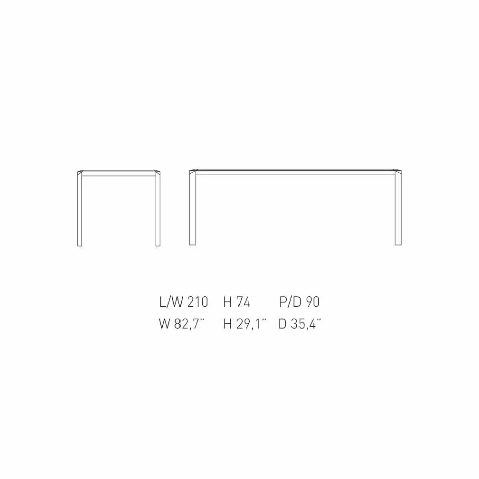 Mesa de diseño My Home Bebop de mármol blanco H74xL210cm made in Italy viadurini