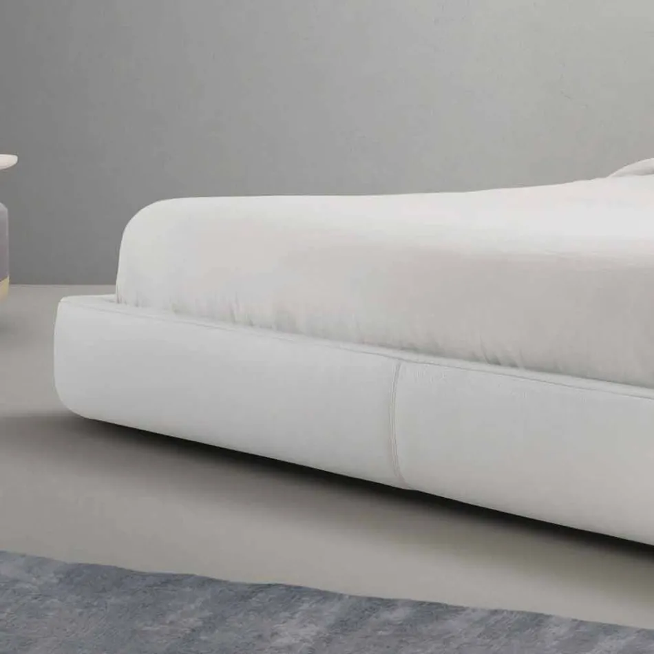 Cama doble de cuero acolchado My Home Long Island fabricada en Italia viadurini