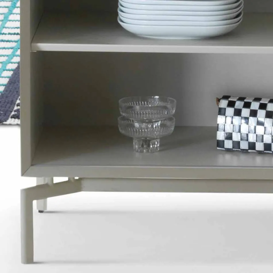 Aparador de diseño My Home Mirage en MDF lacado H71xL210cm hecho en Italia viadurini