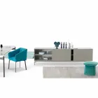 Aparador de diseño My Home Mirage en MDF lacado H71xL210cm hecho en Italia viadurini