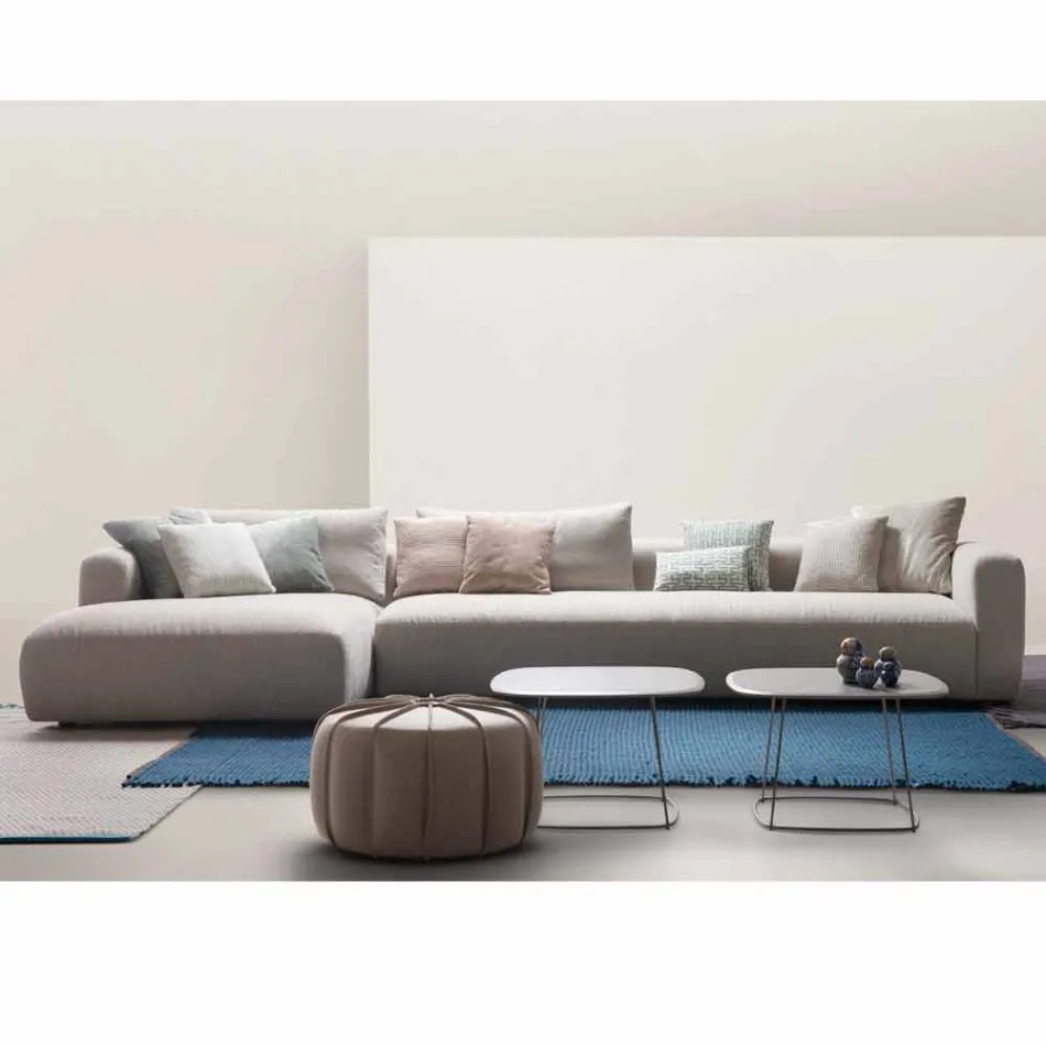 Sofá My Home Softly sectional design realizado en tela italiana viadurini
