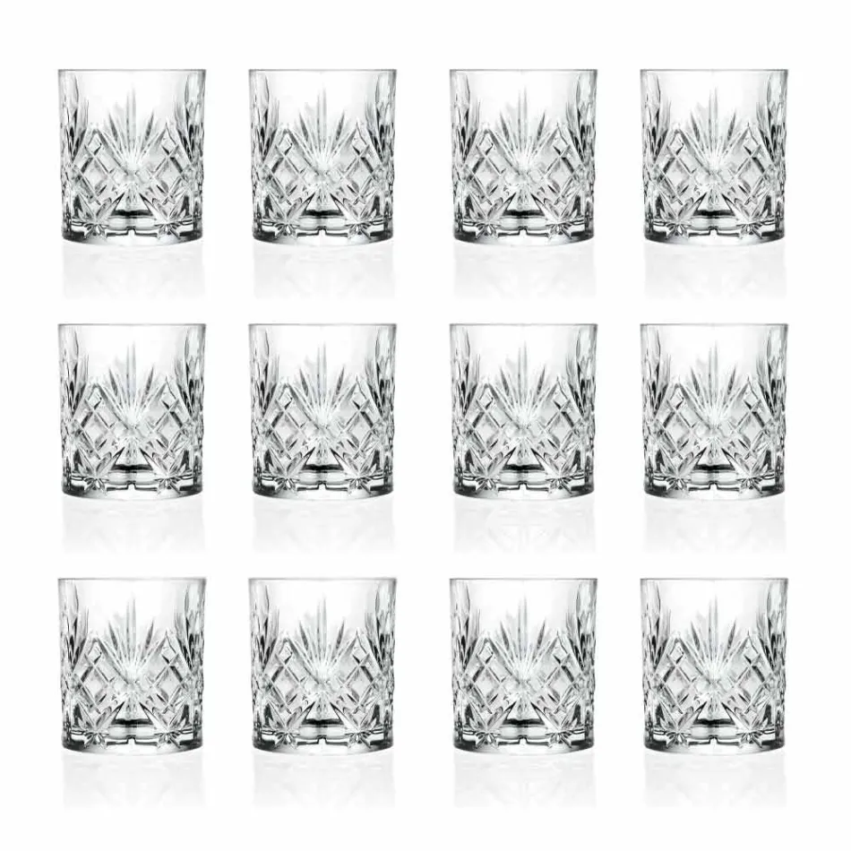 Vasos de cóctel bajos Old Fashioned Tumbler 12 piezas de cristal - Cantabile viadurini