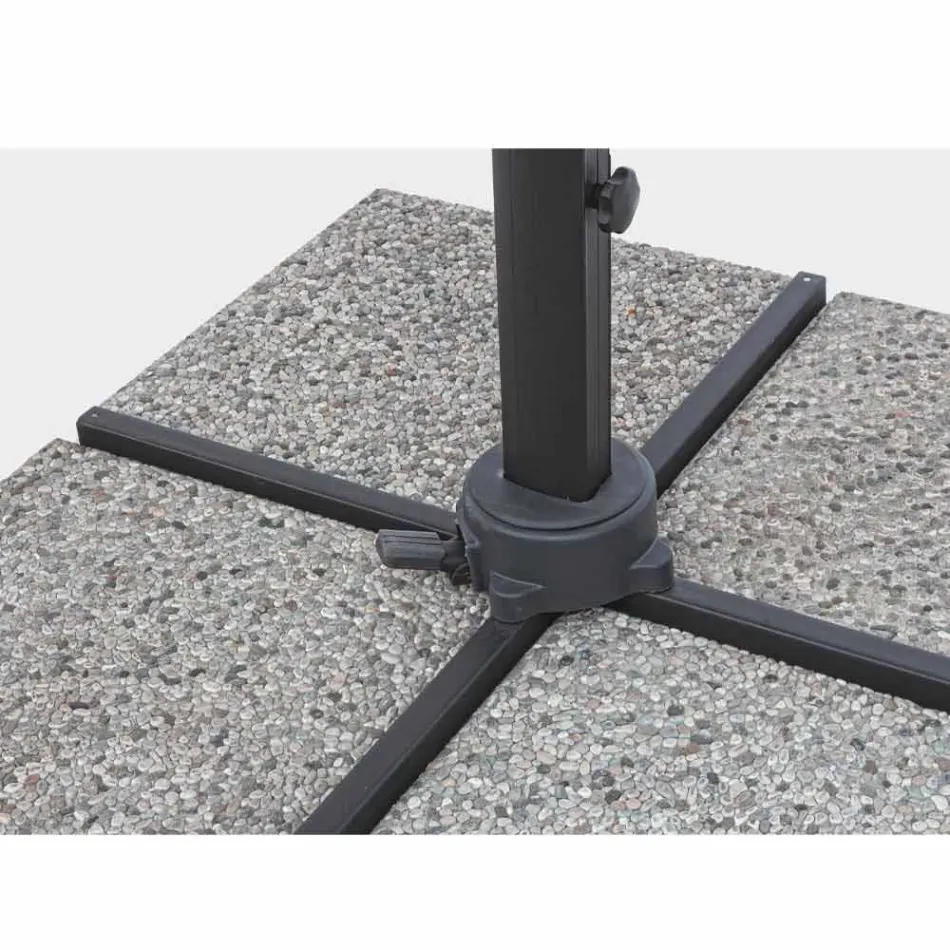 Paraguas de exterior 3x3 en poliéster gris y aluminio color antracita - Coby viadurini