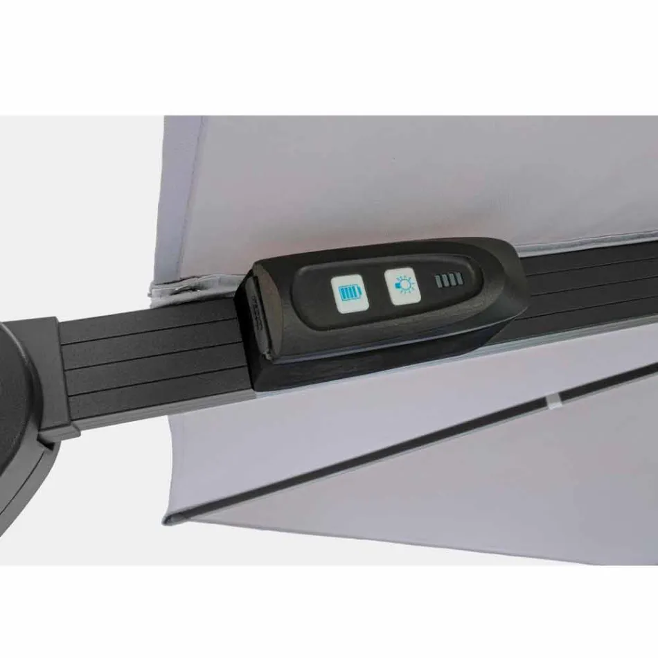 Paraguas de exterior 3x3 en poliéster gris y aluminio color antracita - Coby viadurini