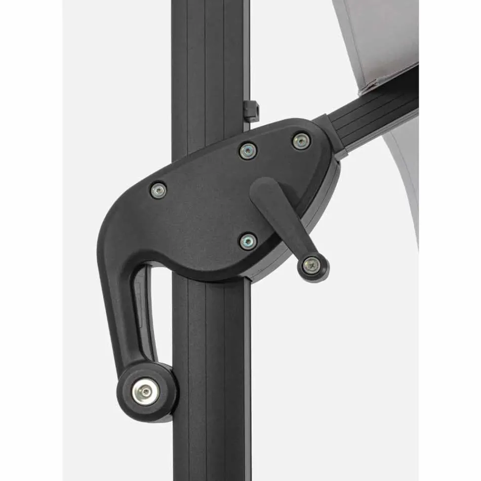 Paraguas de exterior 3x3 en poliéster gris y aluminio color antracita - Coby viadurini