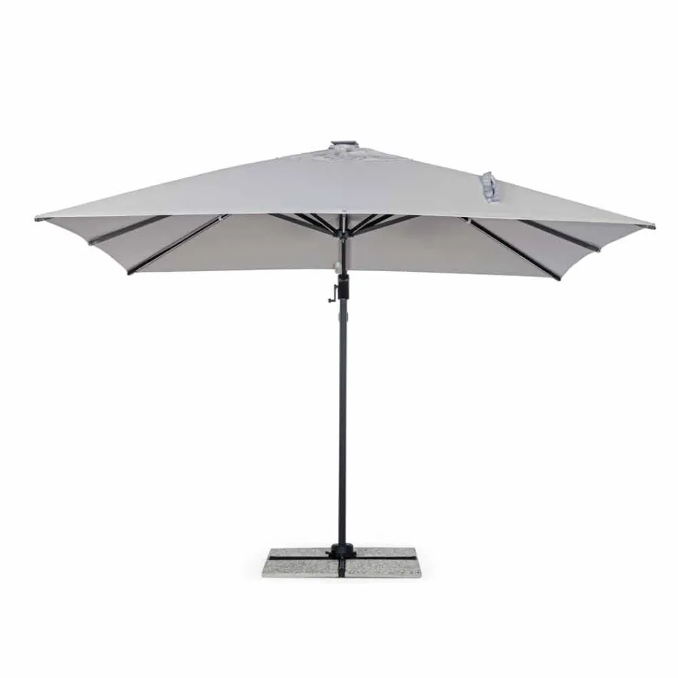 Paraguas de exterior 3x3 en poliéster gris y aluminio color antracita - Coby viadurini