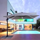 Paraguas de exterior 3x3 en poliéster gris y aluminio color antracita - Coby viadurini