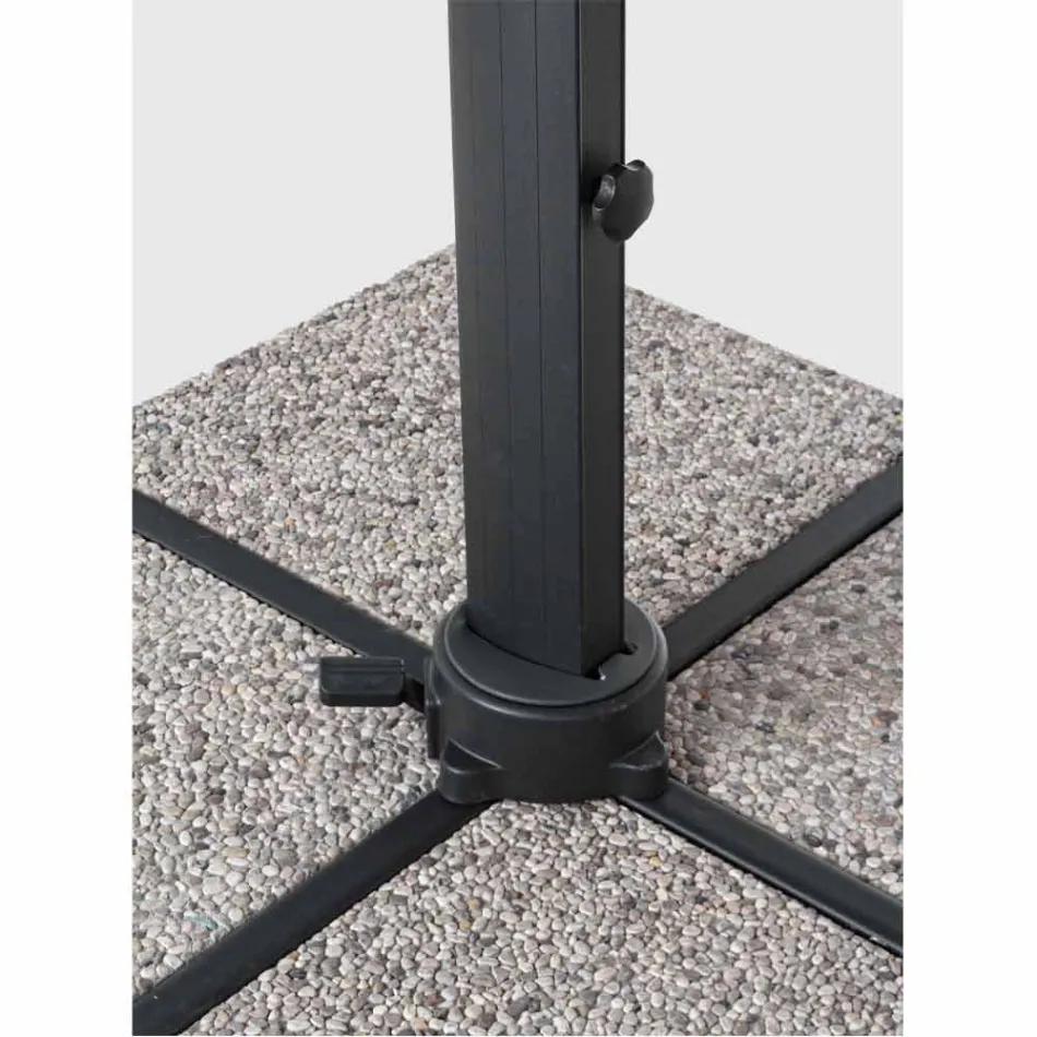 Paraguas de exterior 4x4 en poliéster y aluminio gris claro - Daniel viadurini