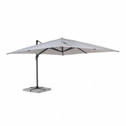 Paraguas de exterior 4x4 en poliéster y aluminio gris claro - Daniel viadurini