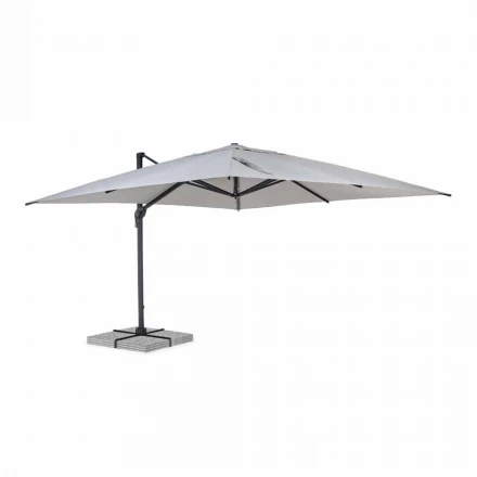 Paraguas de exterior 4x4 en poliéster y aluminio gris claro - Daniel viadurini