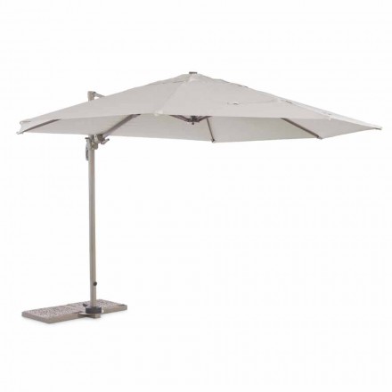 Paraguas exterior 3,5 m de diámetro en poliéster con poste de aluminio - Linfa viadurini