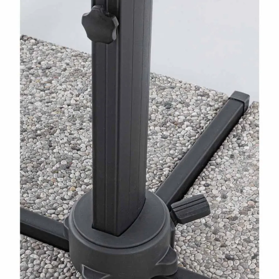 Sombrilla de jardín 3x4 con tejido de poliéster gris claro - Dalton viadurini