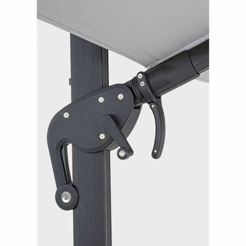 Sombrilla de jardín 3x4 con tejido de poliéster gris claro - Dalton viadurini