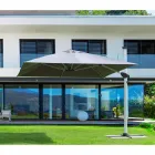 Sombrilla de jardín 4x4 con tela gris oscuro y estructura anodizada - Daniel viadurini