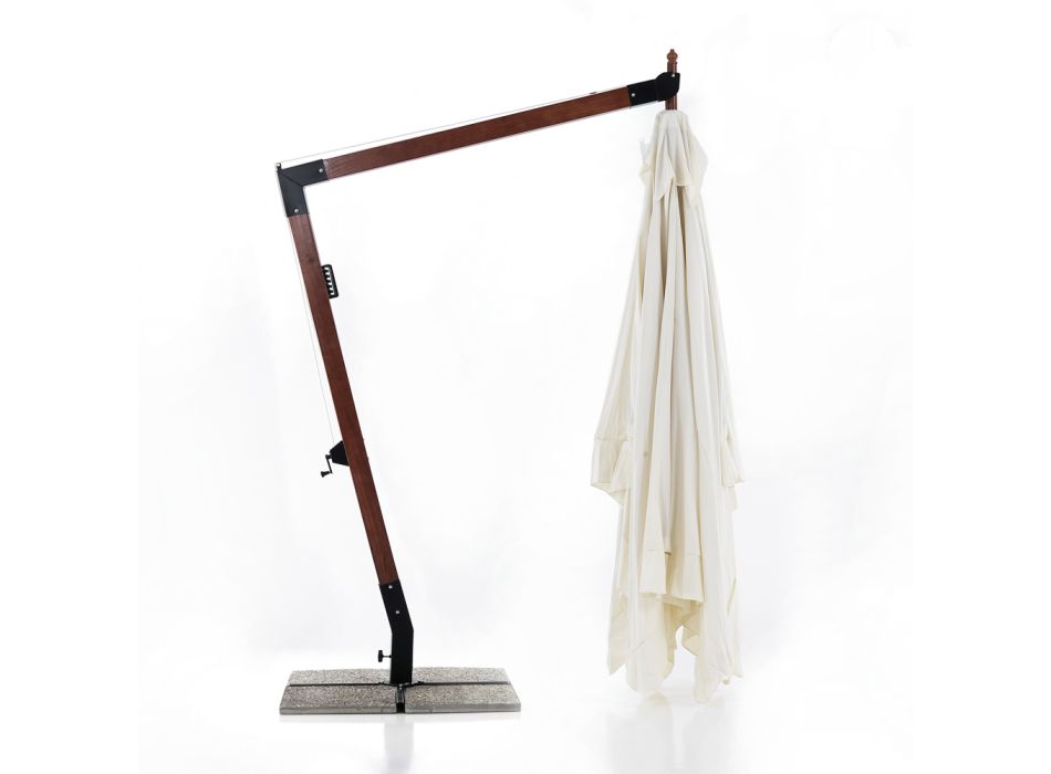 Paraguas de madera maciza con capota de poliéster revestido de PVC - Devoir viadurini