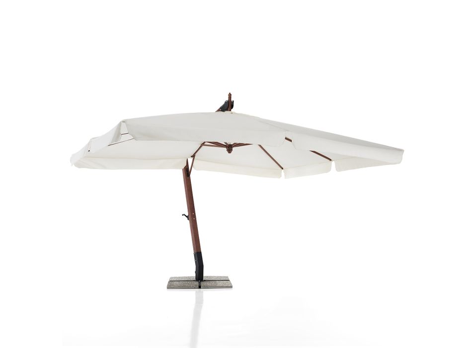 Paraguas de madera maciza con capota de poliéster revestido de PVC - Devoir viadurini