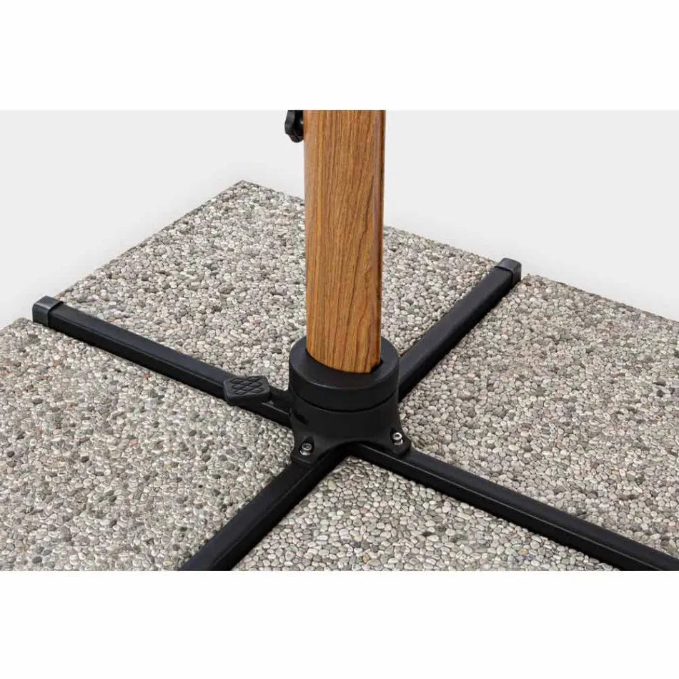 Paraguas de exterior 3x3 en aluminio con tejido de poliéster beige - Leano viadurini