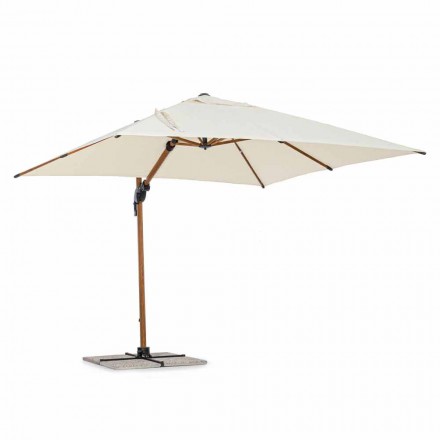 Paraguas de exterior 3x3 en aluminio con tejido de poliéster beige - Leano viadurini