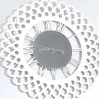 Reloj de pared de madera blanca de diseño floral grande y moderno - Gerbera viadurini