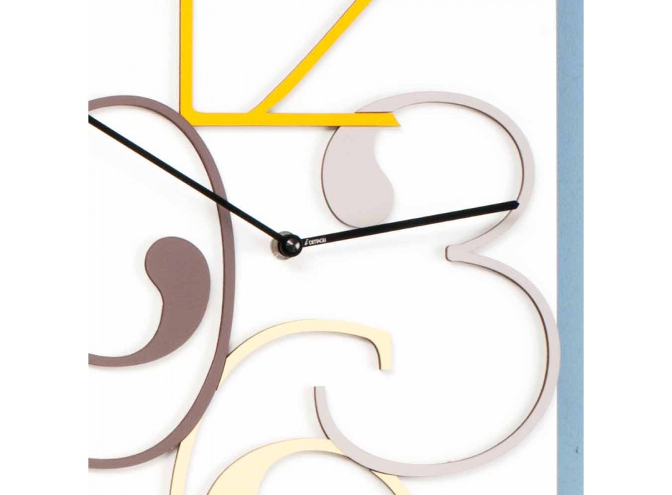 Reloj de pared de color y madera blanca rectangular de diseño moderno - Matemáticas viadurini