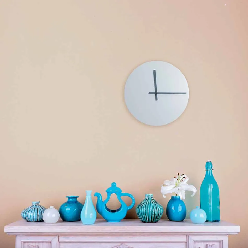 Reloj de pared redondo de diseño moderno gris y azul hecho en Italia - Umbriel viadurini