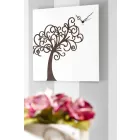 Reloj de pared cuadrado blanco de diseño de madera con árbol - Alberoeden viadurini