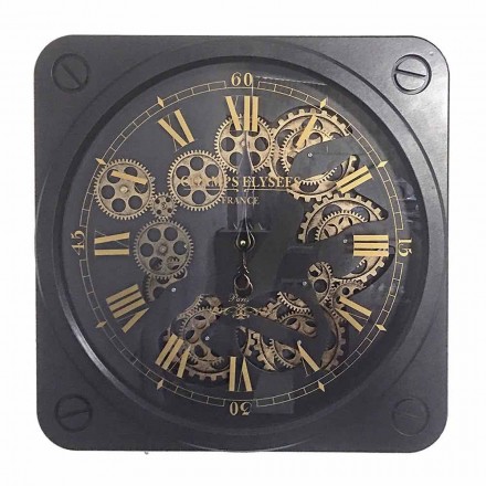 Reloj de pared de diseño vintage en acero con forma cuadrada Homemotion - Curzio viadurini