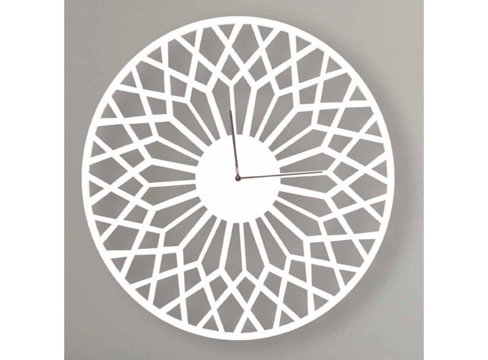 Reloj de pared de diseño moderno y grande en madera redonda de colores - Dandalo viadurini