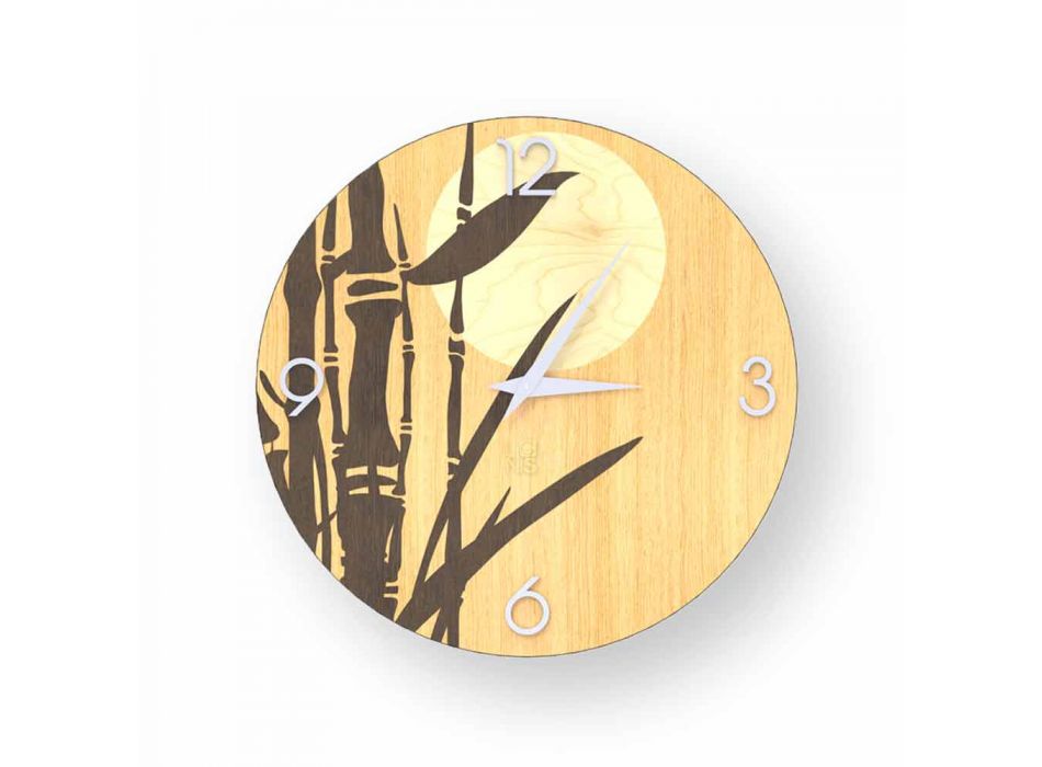 Reloj de pared Atina en madera decorada, diseño hecho en Italia. viadurini